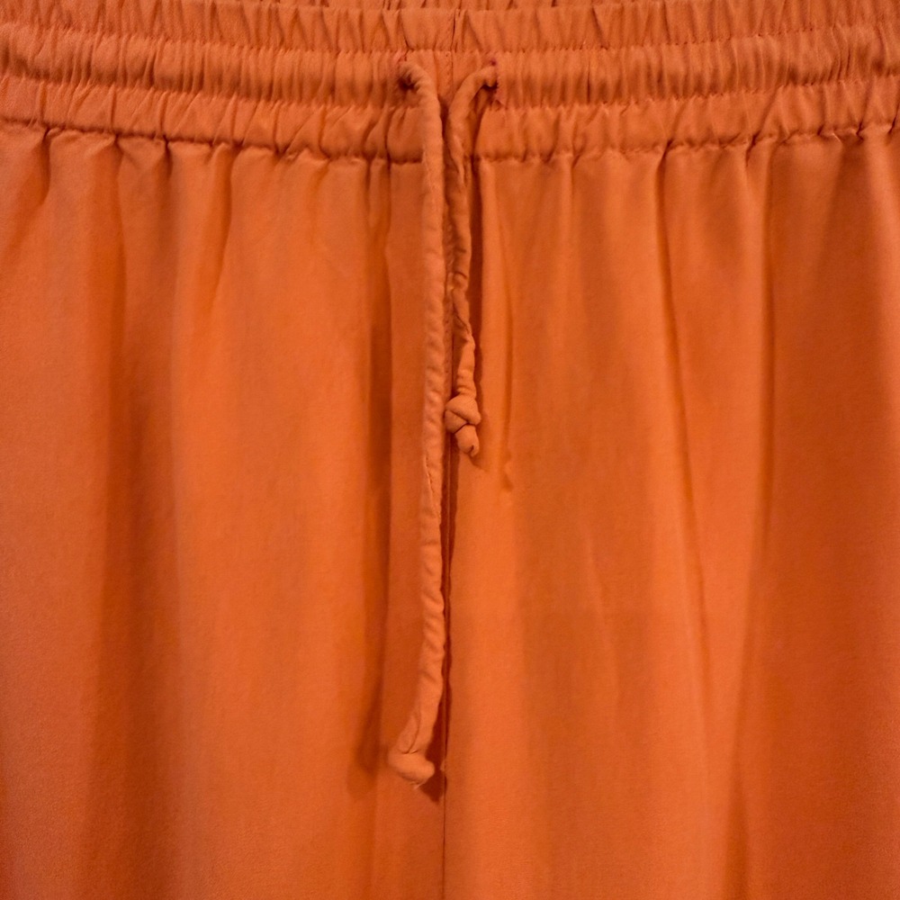 Good Clothes Collections Womens Vintage 100% Silk Cargo Pants Orange Wide Leg 10 - Picture 3 of 11